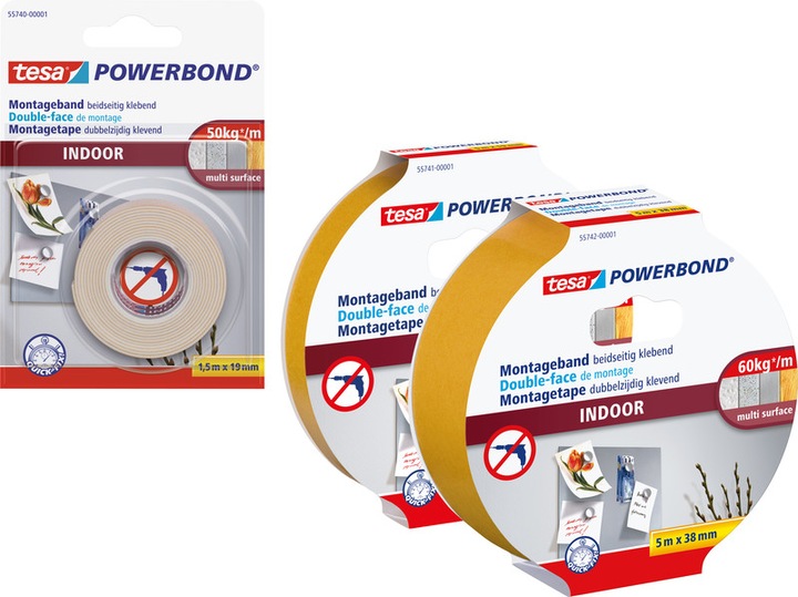Produktbild tesa Powerbond INDOOR doppelseitiges Montageband (38 mm)
