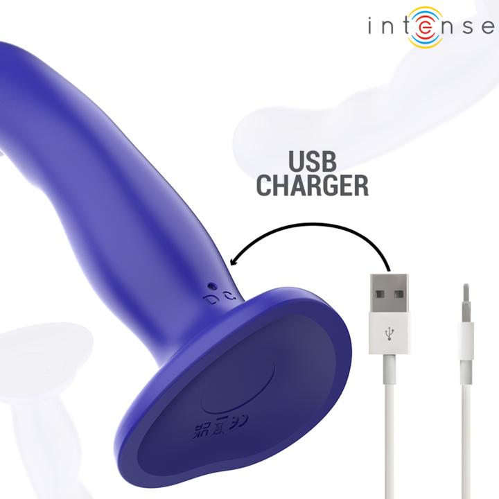 Actual product image Intense Shorty Vibrator Mit Saugnã„Pfen Blau Fernbedienung