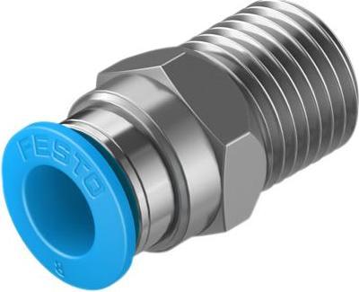 Produktbild Festo Verschraubung, Druckluft, Messing, 26.6mm, R1/4″, Gewindestift (Rohrverschraubung)