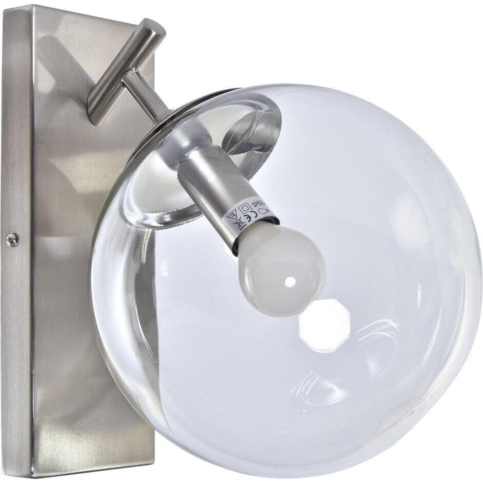 DKD Home Decor, Lampada da tavolo, Wall Lamp 25W Crystal Silver Metal 220 V (20 x 25 x 27 cm)