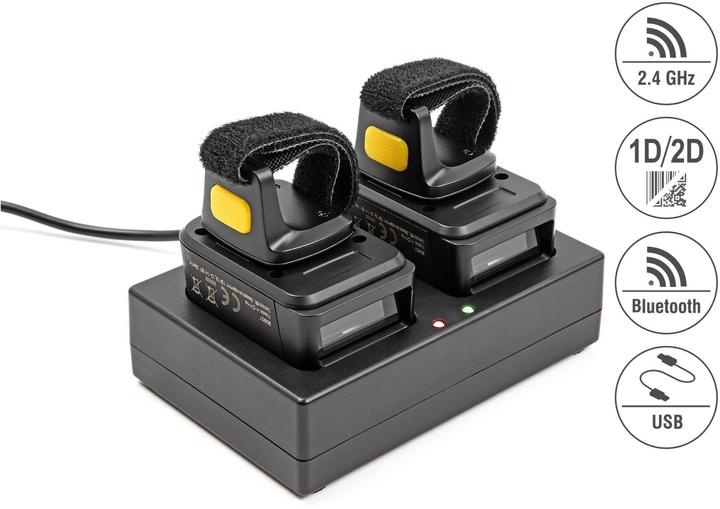 Delock Ringbarcode Scanner 1D und 2D mit 2,4 GHz oder Blueto (1D-Barcodes, 2D-Barcodes)