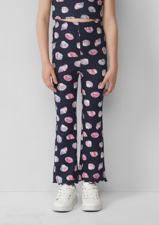 Actual product image S.Oliver Leggins Gerippte Leggings mit Flared Leg und All-over-Print (128)
