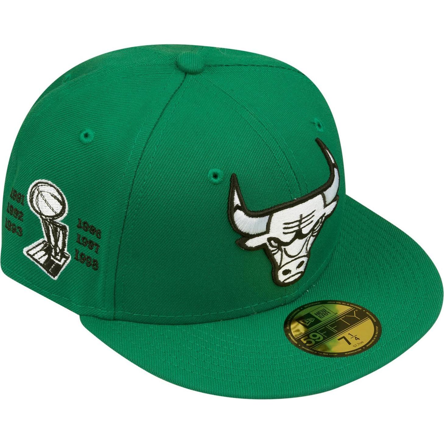 Thumbnail - New Era, Herren, Cap, 59Fifty Fitted Cap - CHAMPIONS Chicago Bulls - 7 1/8, Grün, (7 1/8)