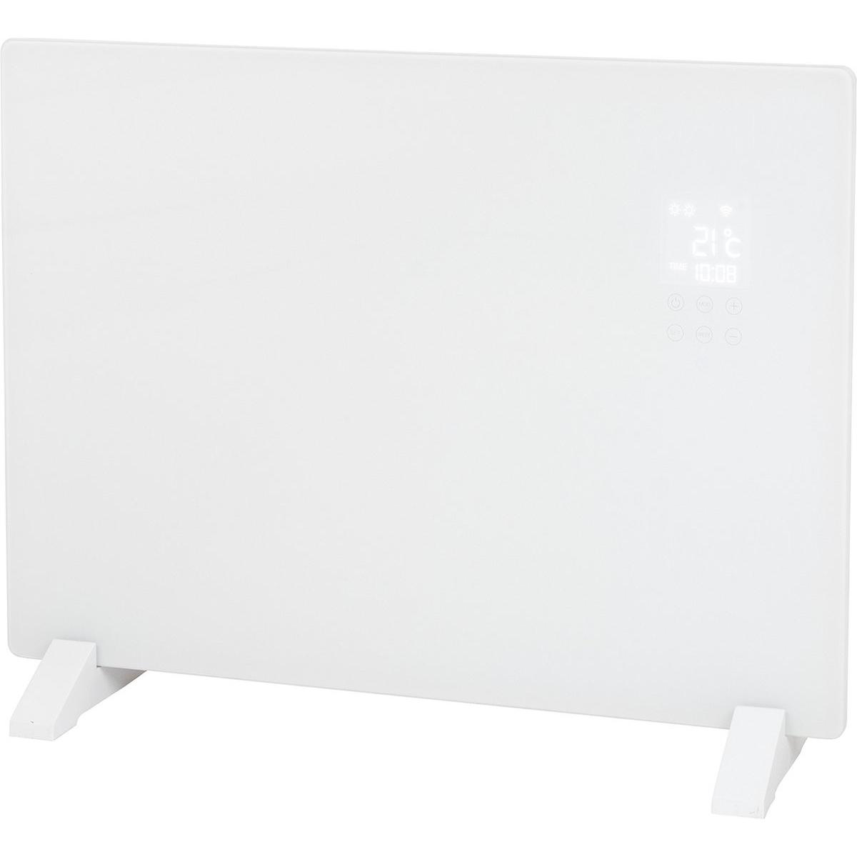 Eurom Alutherm Glas 1000 Convettore termico in vetro da 1000 watt con Wi-Fi, Radiatore, Bianco