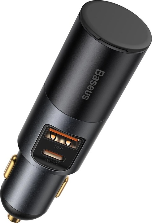 Image du produit Baseus Share Together Fast Charge Car Charger with Cigarette Lighter Expansion Port, USB + USB-C 120