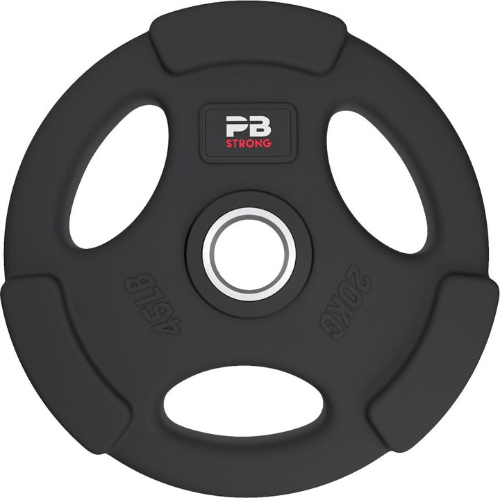 Immagine prodotto Perform Better PB Strong Piastra per pesi a 3 maniglie gommata nera (pz) (1 x 20 kg)
