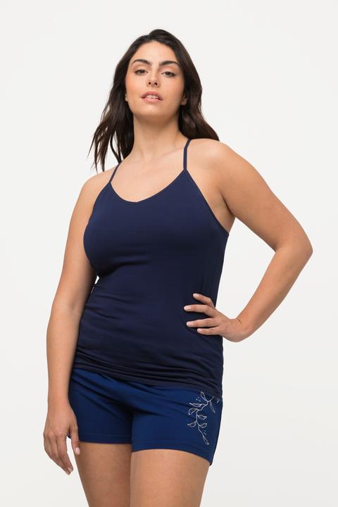 Immagine prodotto Ulla Popken Canottiera aderente con pizzo, spalline incrociate sul retro e scollo a V (50, 52)