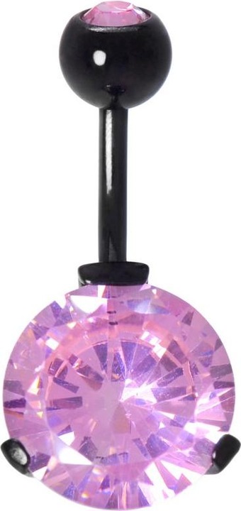 Produktbild Bijouteria Bauchpiercing (Zirkonia, Chirurgenstahl 316L, Kristall, PVD Beschichtung (schwarz))
