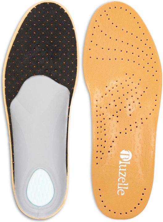 Actual product image Bluzelle Genuine leather insoles with arch support