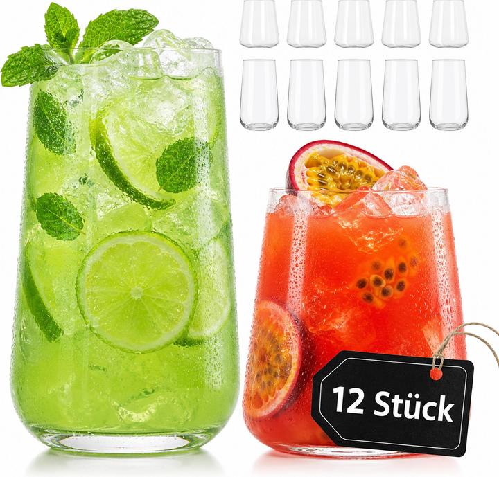 Produktbild Relaxdays 12-tlg. Trinkgläser-Set (12x)