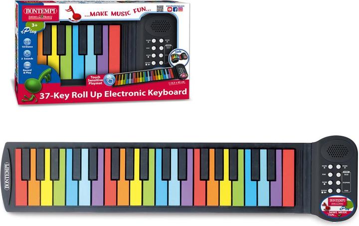 Actual product image Bontempi Piano roll up 37 tasti con note colourate