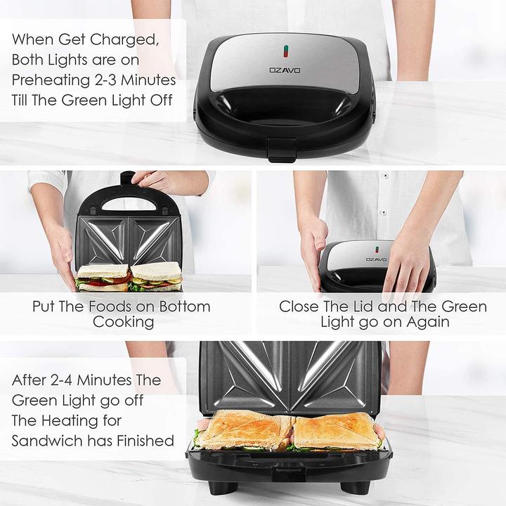 Image du produit Ozavo Appareil à sandwich 3 en 1