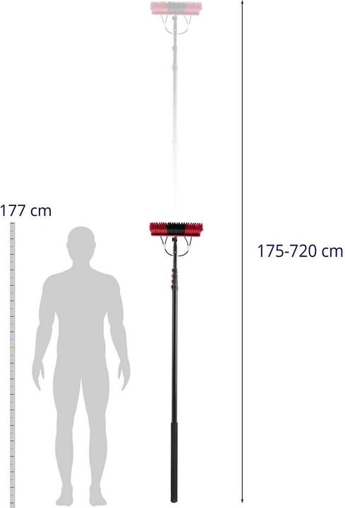 Actual product image Ulsonix Telescopic Brush - with water connection - for solar panels and windows - 1750 - 7200 mm