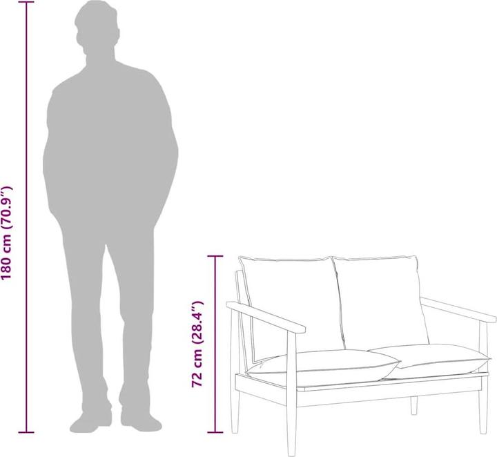 Produktbild vidaXL 2-Sitzer-Sofa (2-Sitzer)