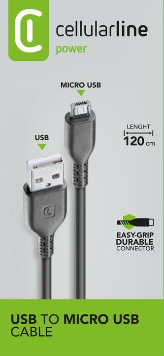 Actual product image Cellularline USB A - Micro USB B (1 m, USB 2.0)