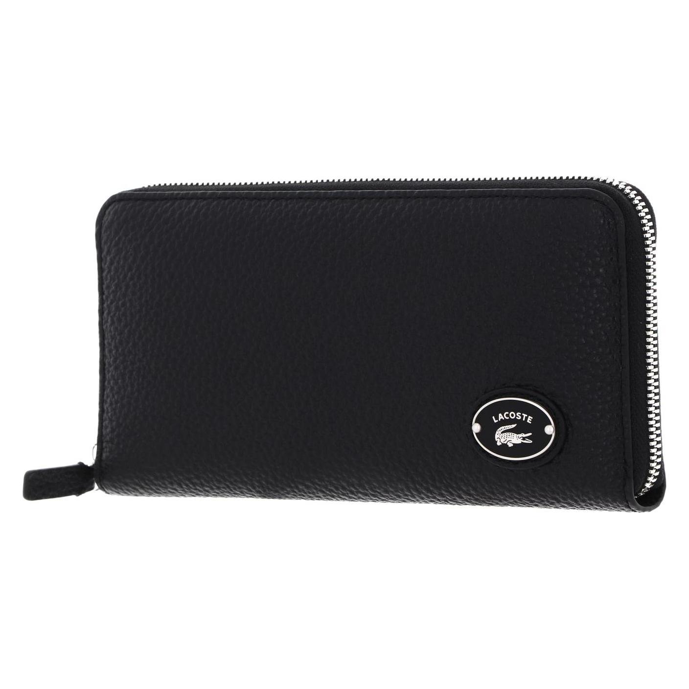 Lacoste, Damen, Portemonnaie, Origin Croc Zip Wallet, Schwarz