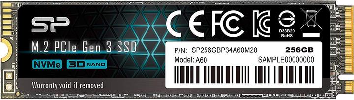 Actual product image Silicon Power A60 M.2 2280 256GB Max2200/1600 MB (256 GB, M.2 2280)
