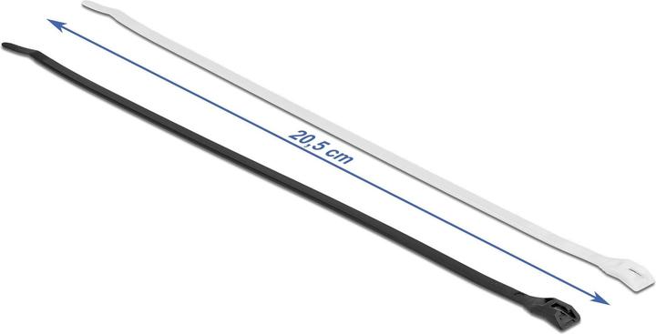 Produktbild Delock Kabelbinder mit flachem Kopf L 205 x B 4,6 mm 100 Stück (Klettkabelbinder, 205 mm, 100 Stk.)