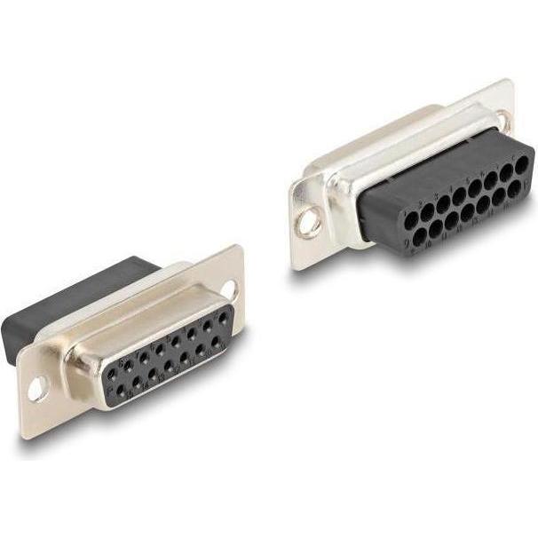 Thumbnail - Delock D-Sub 15 Pin Buchse zu RJ45 Buchse Montagesatz gelb (0.04 m), Schnittstellenkabel