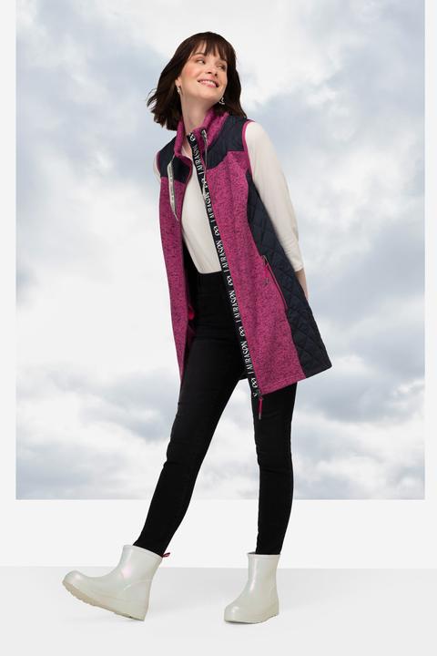 Produktbild Laurasøn Strickfleece-Weste, Stepp-Einsätze, Stehkragen, Zipper (S)