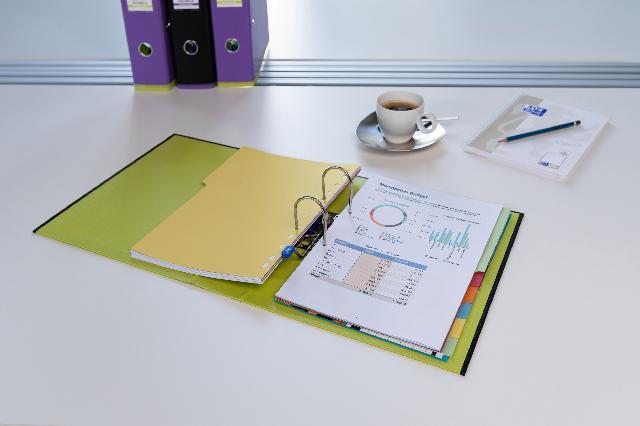 Produktbild Elba Ordner myColour, Rückenbreite: 80 mm, schwarz-hellgrün DIN A4, Einband aussen (A4, 80 mm, 1 Stück)