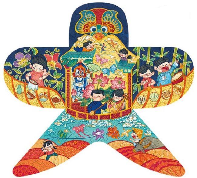 Actual product image Toi World Art Series Floor Puzzle 131 pcs. with performances from Chinese Culture - Kite - 5+ Years (131 pieces)