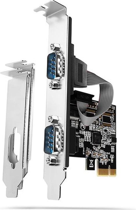 Produktbild Axagon PCEA-PSN PCIe-Adapter mit 2x Seriell-Ports - ASIX AX99100 Chipsatz