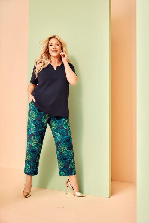 Actual product image Ulla Popken Essential Notch Neck Stretch Tee (60)