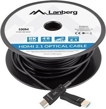 Immagine prodotto Lanberg Cavo HDMI M/M v2.1 100M 8K czarny optyczny AOC (100 m)