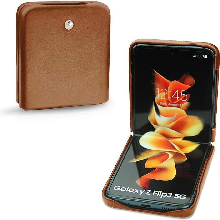 Noreve Lederschutzhülle (Samsung Galaxy Z Flip3), Smartphone Hülle, Braun