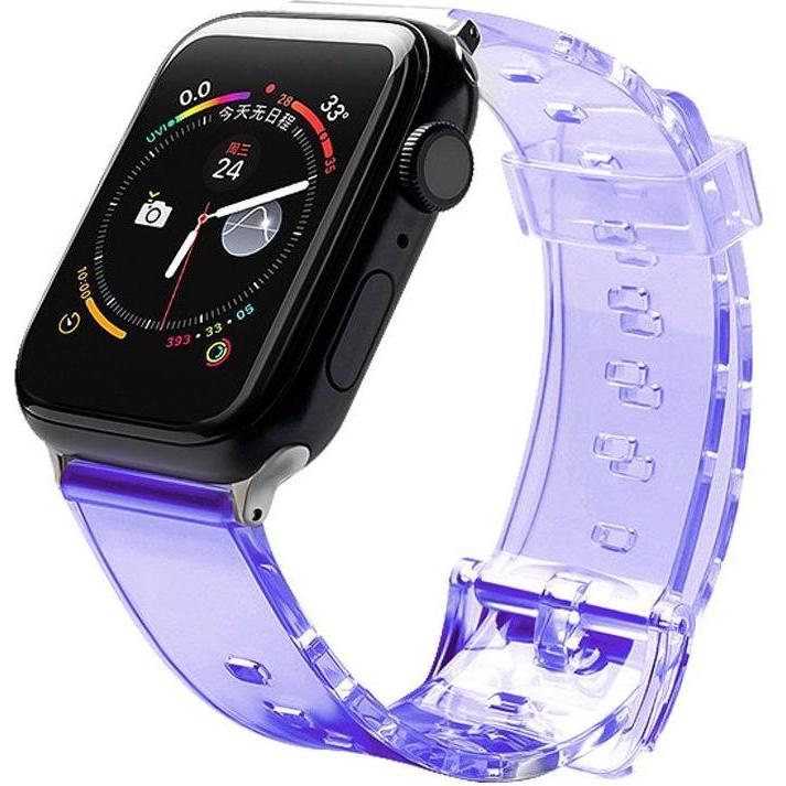 Hurtel Strap Light Silicone Wristband Strap Bracelet Watch Bracelet Watch 6/5/4/3/2 (44mm / 42mm) Purple (Silikon, 3, 4)...