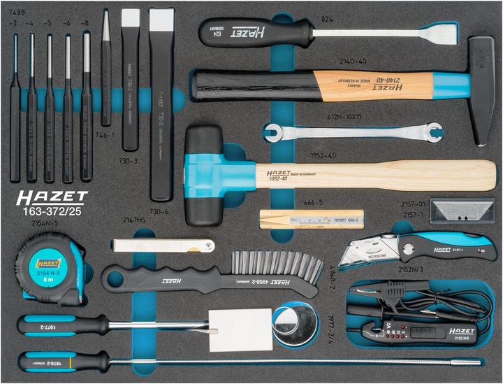 Image du produit HAZET Jeu universel 163-372/25 ∙ Profil à 6 pans extérieurs ∙ Nombre d'outils : 25