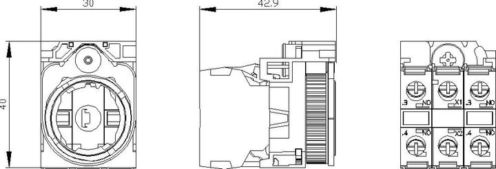 Actual product image Siemens Holder for 3 modules, 6-24V AC/DC