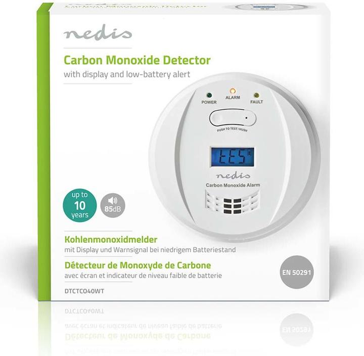 Actual product image Nedis Carbon monoxide alarm | Battery operated | Battery life up to: 5 years | With test button