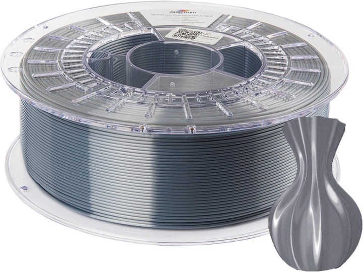 Filament PLA SILK sterling silver 1.0kg 1.75mm (PLA, 1.75 mm, 1000 g, Silber)