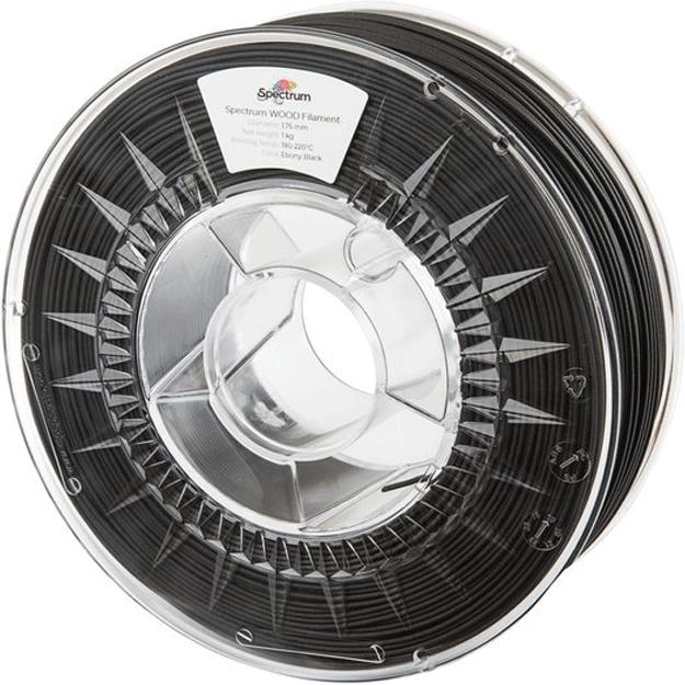 Produktbild Filament PLA WOOD ebony black 1kg 1.75mm (PLA, 1.75 mm, 1000 g)