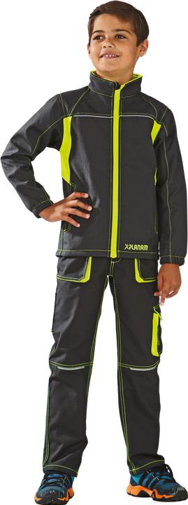 Produktbild Planam Kindersoftshelljacke Junior Grösse 146/152 anthrazit/gelb (146, 152)
