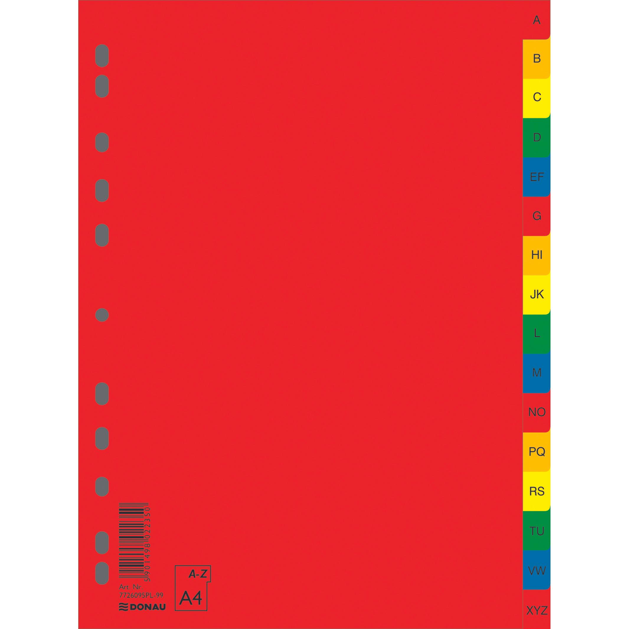Donau, Accessori per classificatore, Registro, pp, a4, 230x297mm, az, 16 fogli, colori assortiti