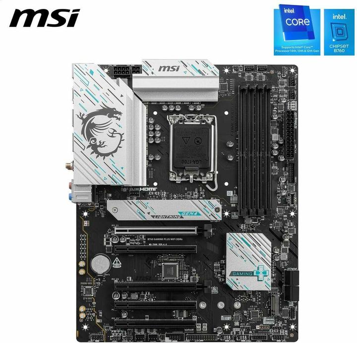 Produktbild MSI B760 GAMING PLUS WIFI DDR4 (LGA 1700, Intel B760, ATX)