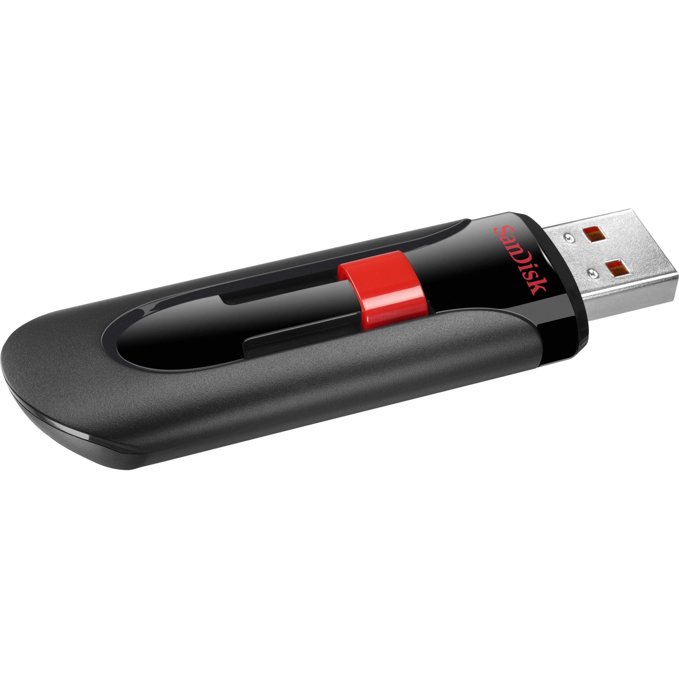 Thumbnail - SanDisk Cruzer Glide (64 GB, USB-A, USB 2.0), USB Stick, Rot, Schwarz