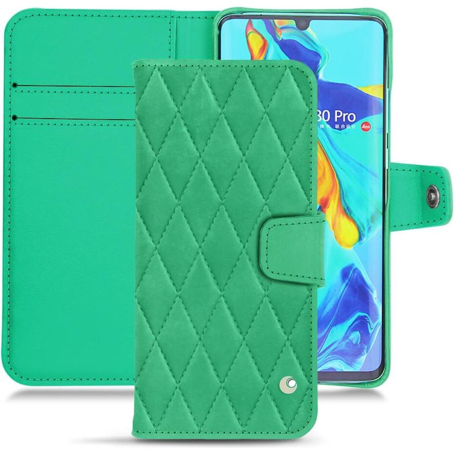 Noreve Lederschutzhülle Wallet (Huawei P30 Pro), Smartphone Hülle, Grün