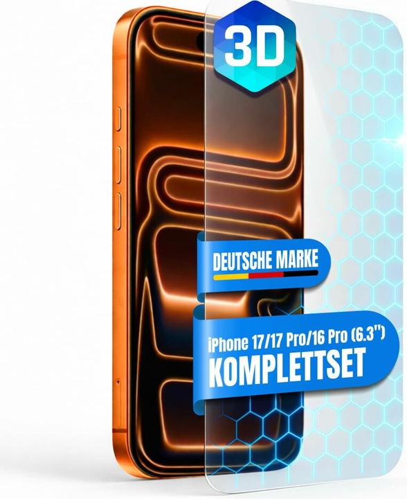 prio Verre trempé anti-rayures pour iPhone 16 Pro (6,3 pouces) clair (1 pcs, Apple iPhone 16 Pro)