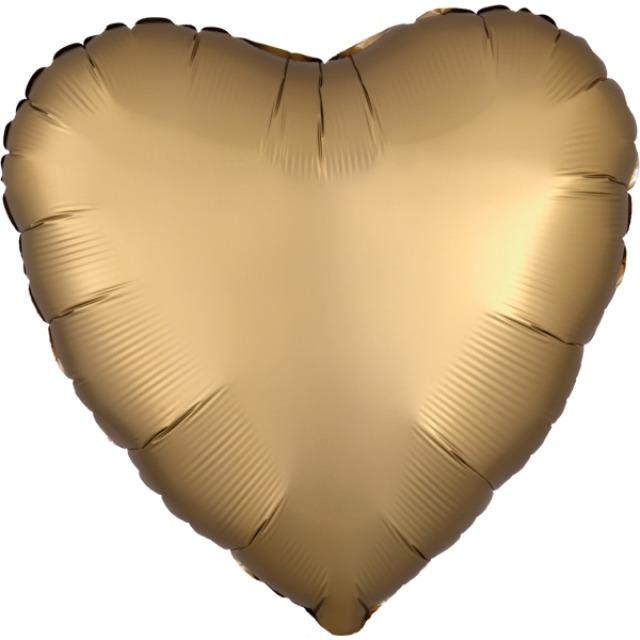 Actual product image Amscan Foil Balloon Heart Gold Silk Gloss (5 x)