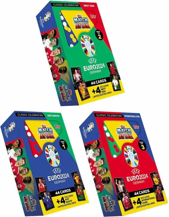Image du produit Topps Euro 2024 Mega Tin (Allemand, Français, Suisse-allemand, Italien, Anglais, Pack de boosters)
