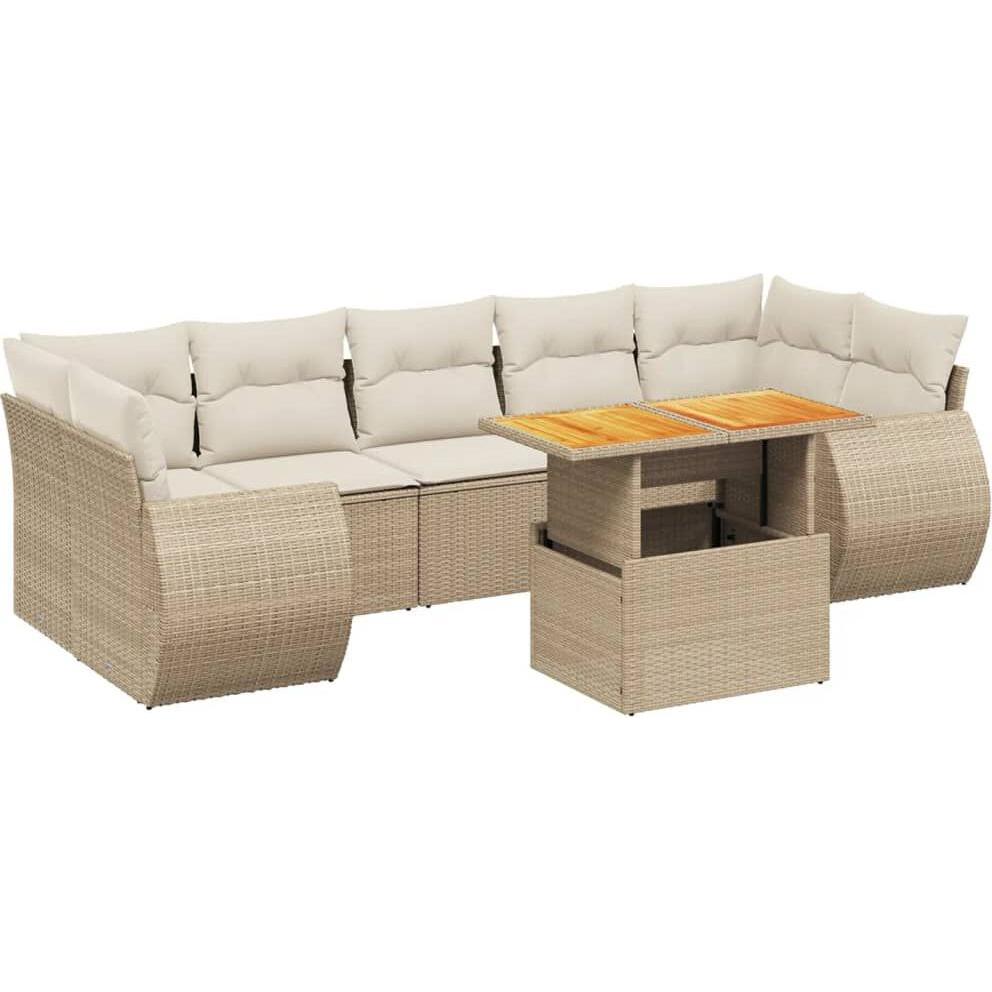 VidaXL, Gartenlounge, Gartenmöbel Sofa Garnitur Gartengarnitur Garten Sitzgruppe 8-tlg. Beige