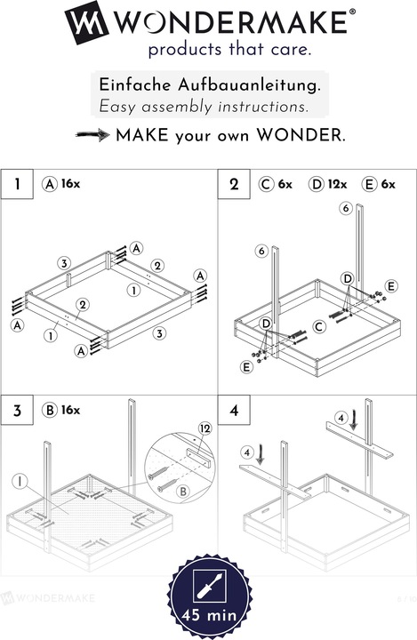 Produktbild Wondermake Design-Sandkasten "solarca2" mit Spielwannen u. Abdeckung, Fichte