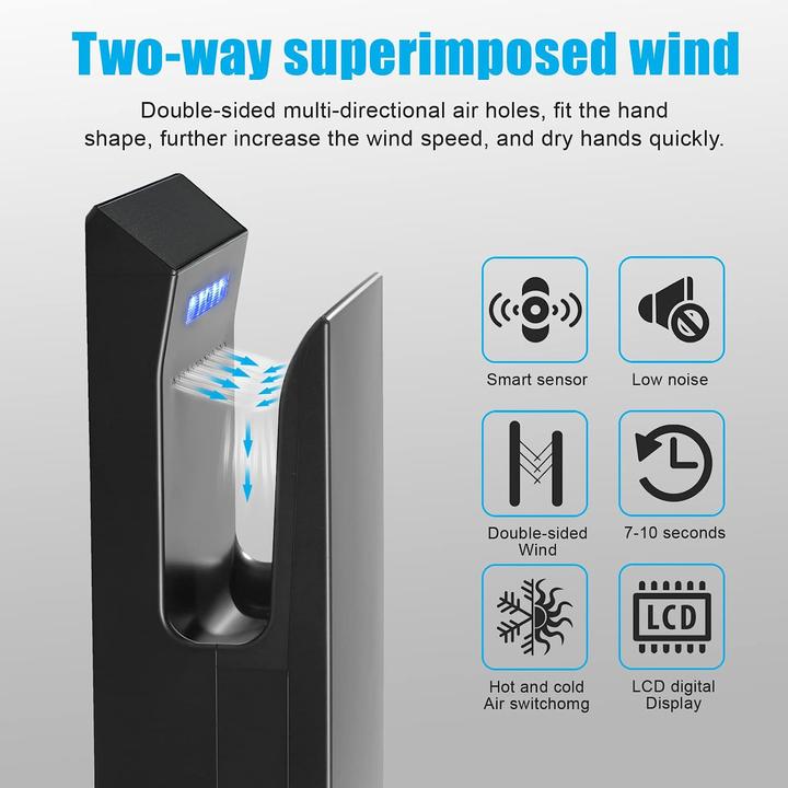 Actual product image QL Hand Dryer, Matt Black Base