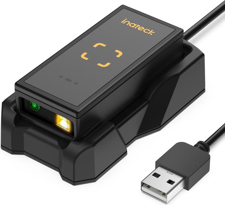 Inateck Barcodescanner 46 black (BCST-46 black) (Text, 1D-Barcodes, 2D-Barcodes, QR-Code)