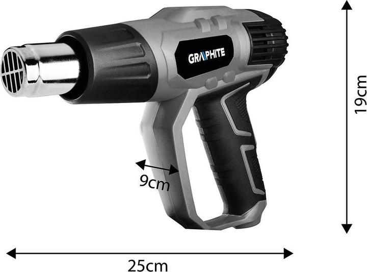 Productafbeelding Graphite 2000W brander, temperatuurbereik: I: 50? C, II: 50-550? C, III: 50-550? C, Geval