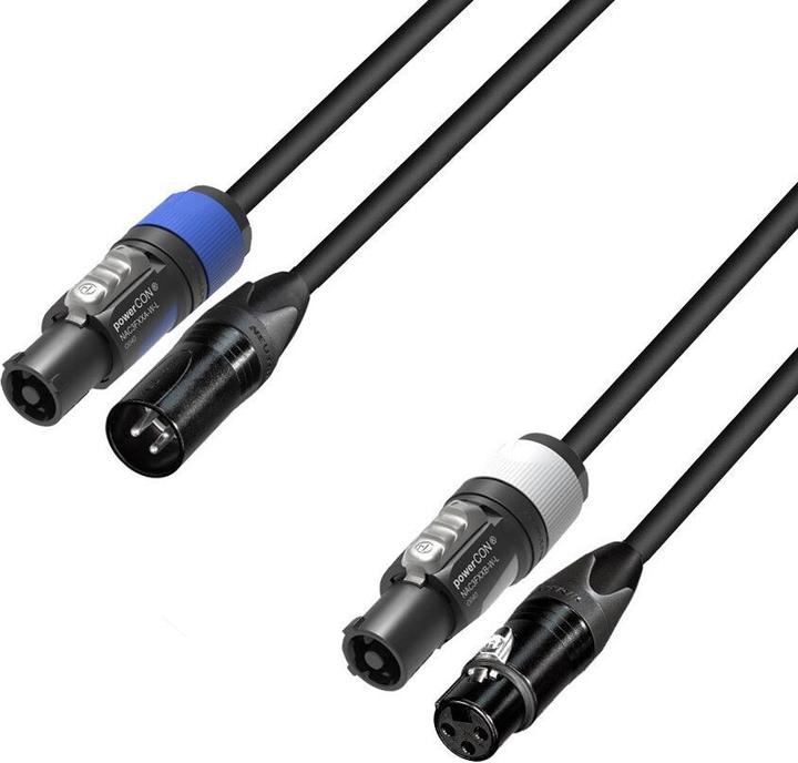 Actual product image Adam Hall 5 STAR H PCON A 0150 - Hybrid cable | Audio Neutrik® XLR x powerCON® | 1.5 m (1.50 m)